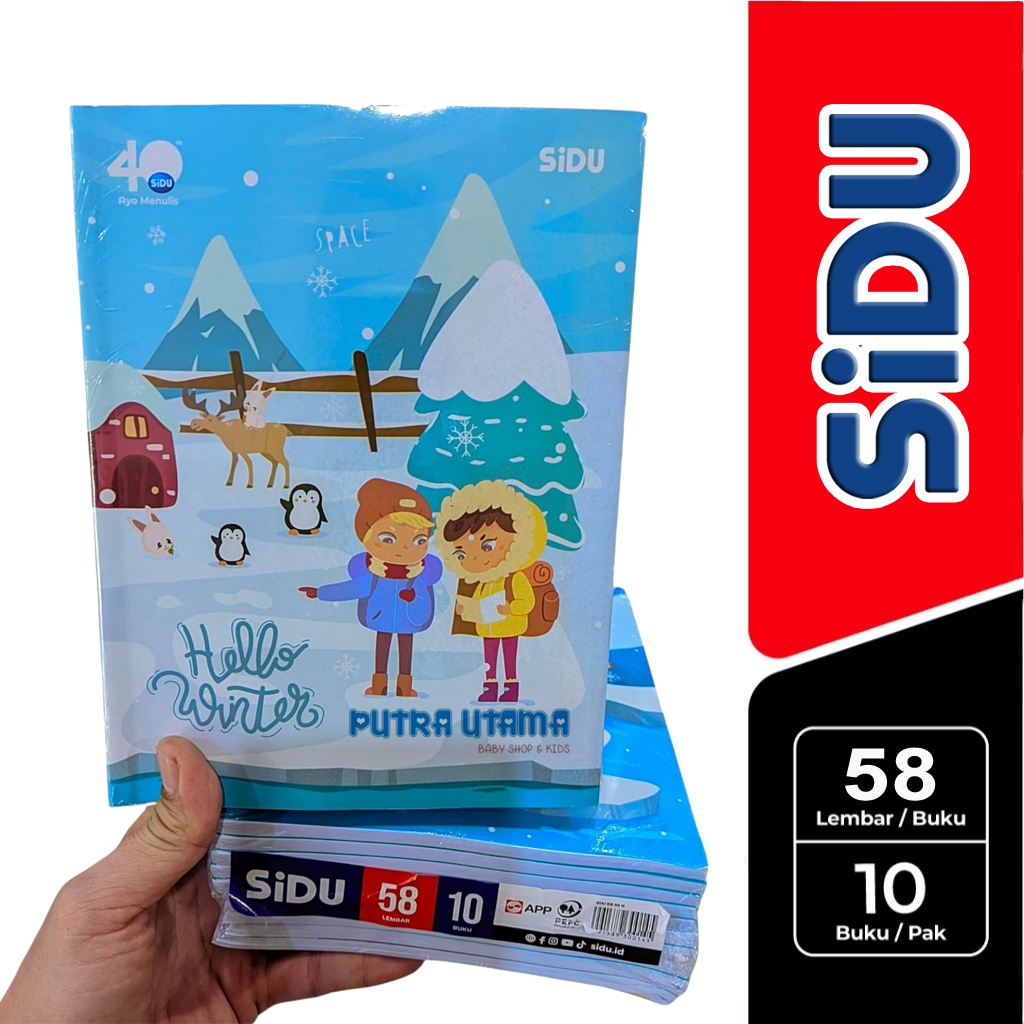 

10 PCS BUKU TULIS SEKOLAH SD SMP SMA SIDU BUKU TULIS 58 LEMBAR