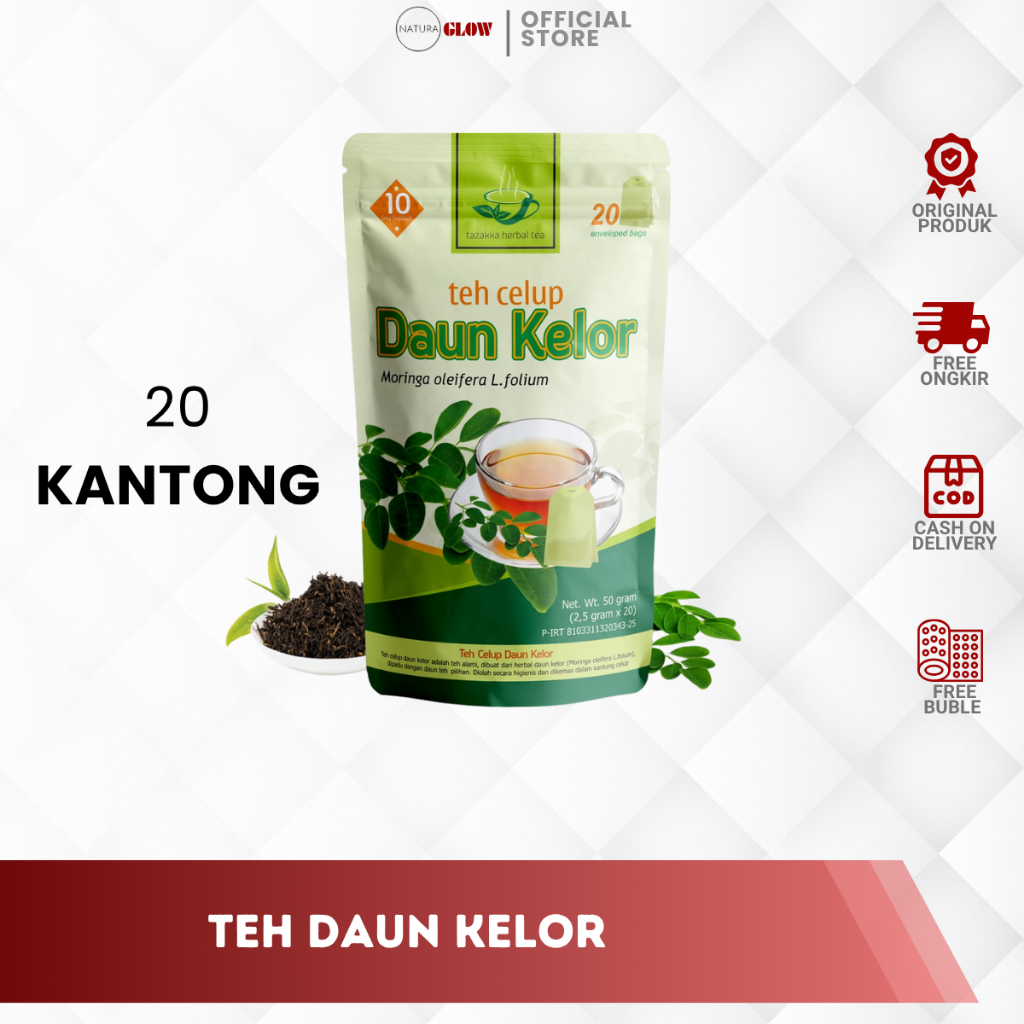 

TEH DAUN KELOR POUCH TAZAKKA – teh herbal kaya antioksidan & anti kanker | asi booster alami | bantu jaga jantung & kulit sehat | original villa herbal 100%