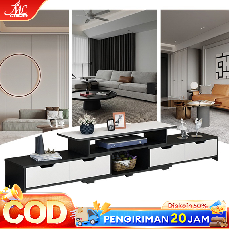 Meja Tv Minimalis 180CM Meja TV Kayu Kabinet Tv Bufet Tv Modern Murah Tv Rak TV