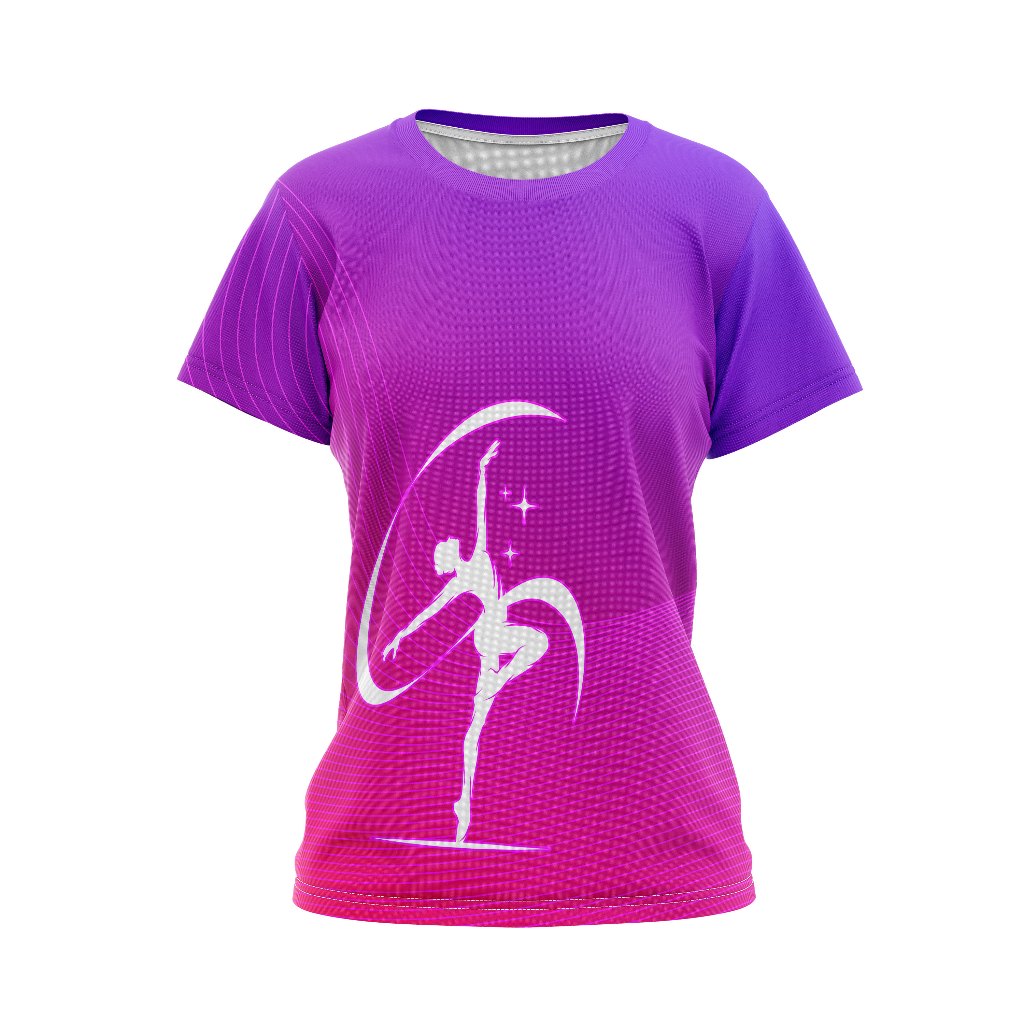 Baju Kaos Jersey Wanita Gymanastic Olahraga Senam 2025 ART 2 Ungu Custom Full Print