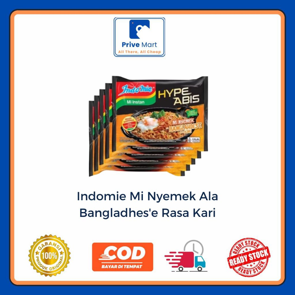 

Indomie Mi Instan - Mi Nyemek Ala Bangladhes'e Rasa Kari - 80g Prive Mart