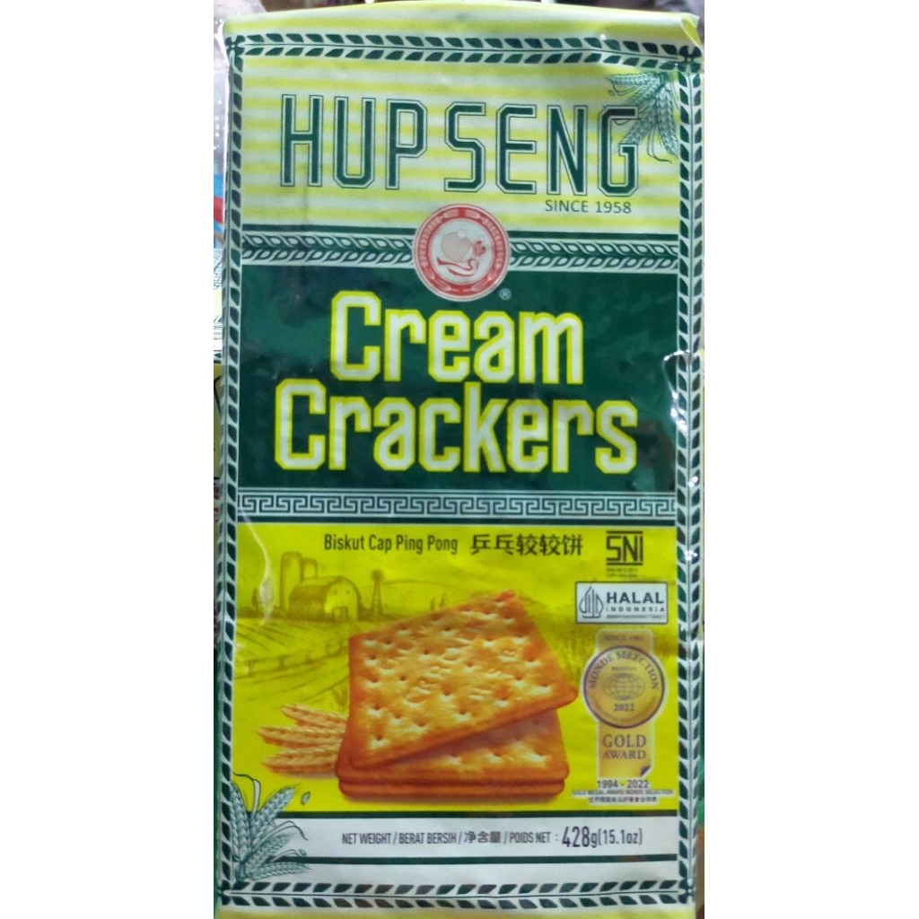 

Hup Seng Cream Crackers Cap Ping Pong 428 gram