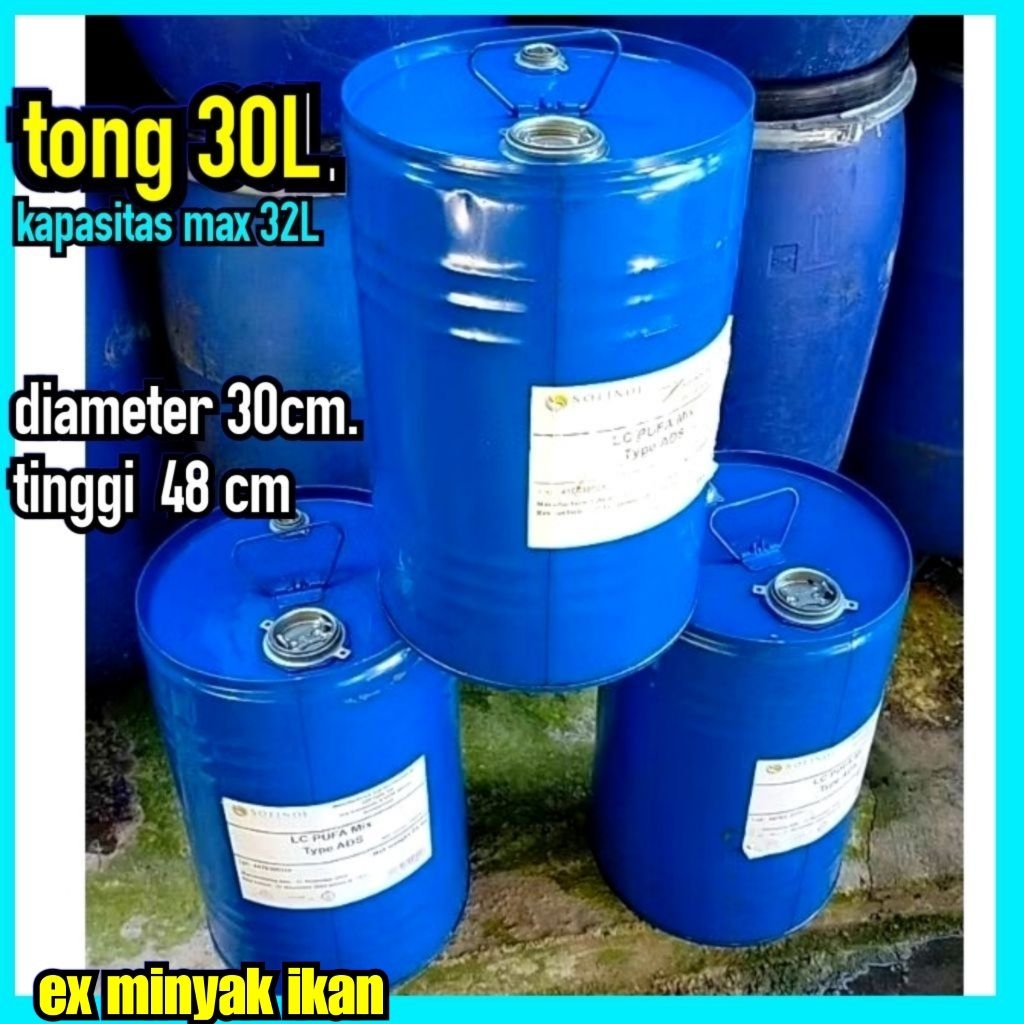 drum bensin 30 liter.drum besi 30liter..kapasitas max 32liter ex minyak ikan.bahan tebal mulus.