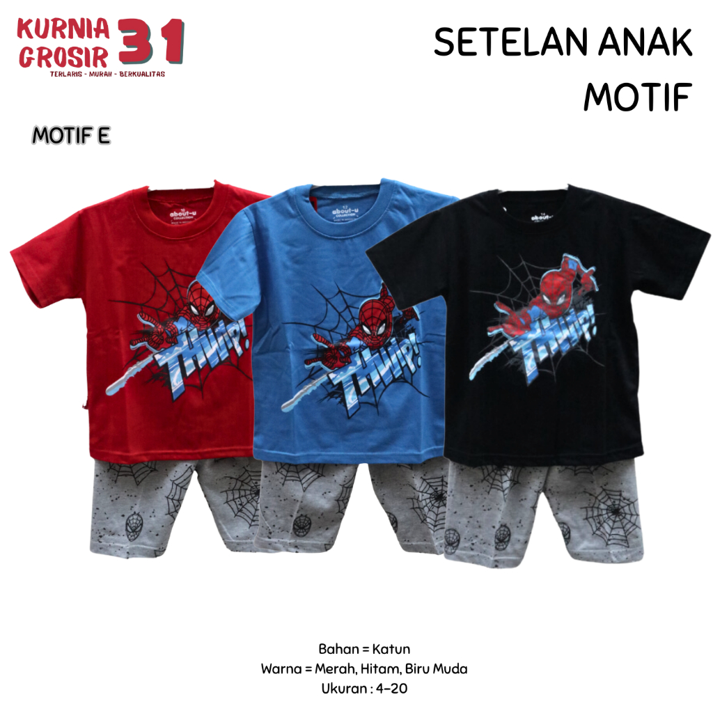 Setelan Anak DOMINO Motif E  / Baju Anak Usia 3-12 Th / Setelan Anak Lebaran Natal Tahun Baru  ukura