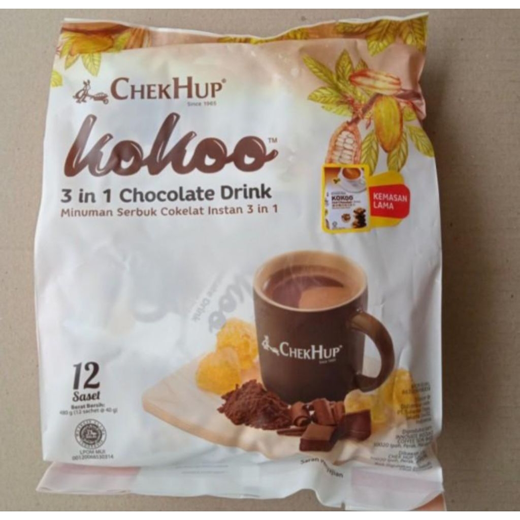 

Chek Hup Kokoo 3in1 Chocolate drink 12saset exp Januari 26