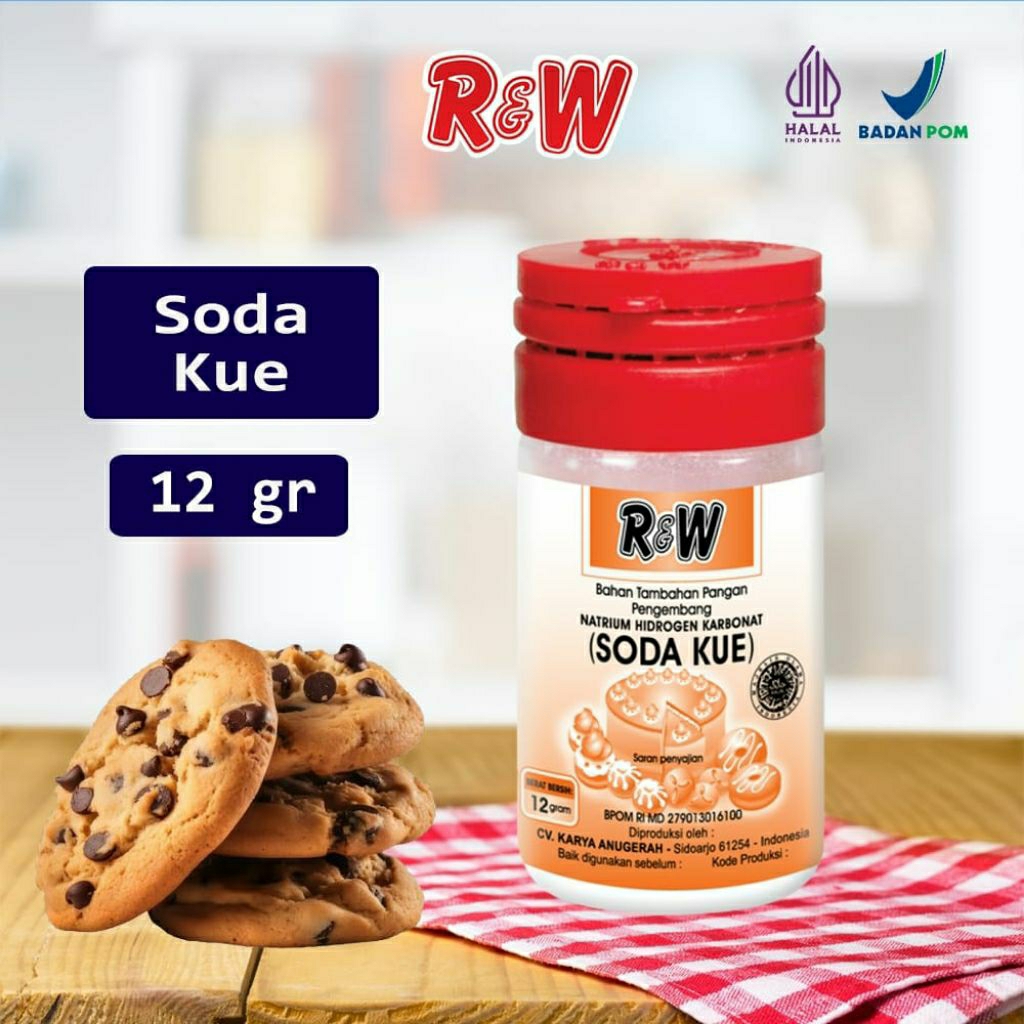 

Promo soda Kue Baking Soda Pengembang Kue Rajawali R&W RW 12 gr exp agustus 2025