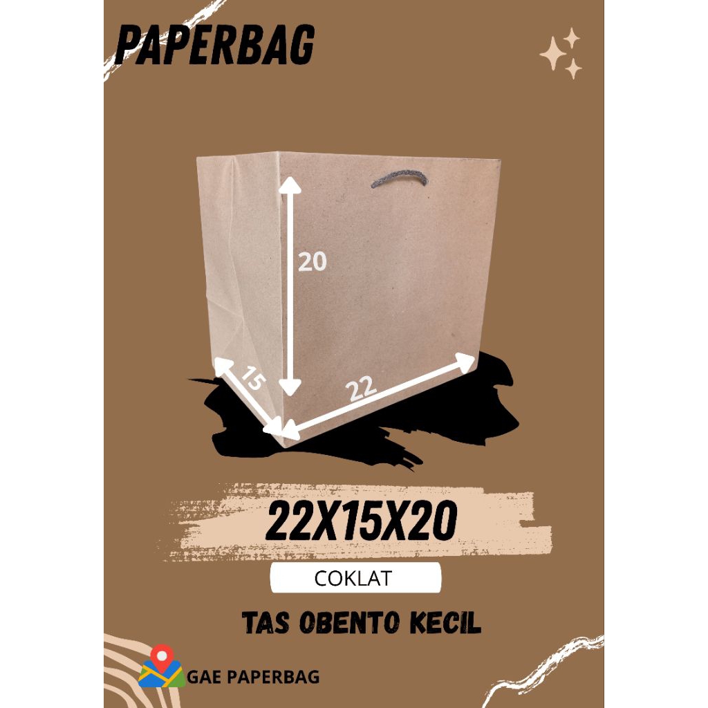 

PAPERBAG OBENTO/PAPERBAG CASTEM/TAS BESAR/TAS ukuran 22x15x20
