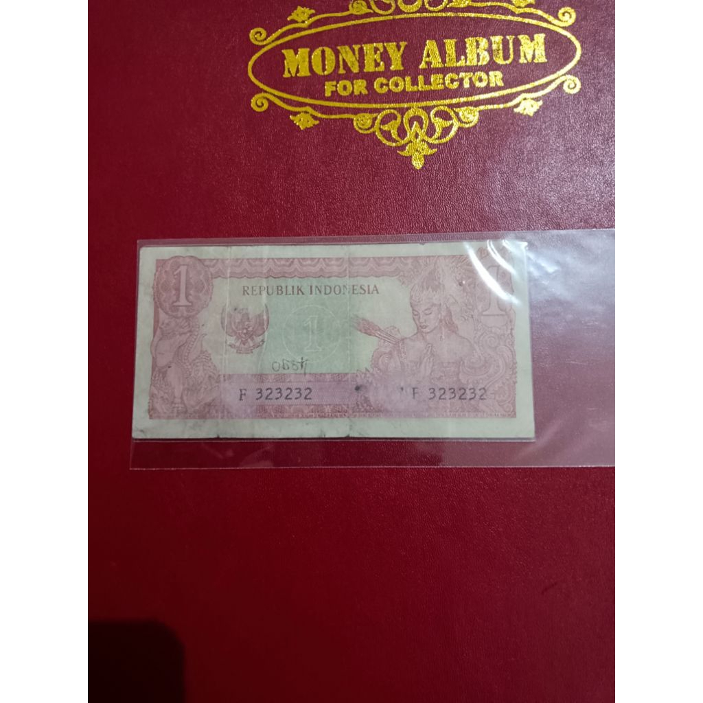 Banknote 1 Rupiah 1964 sukarno 1 huruf langka
