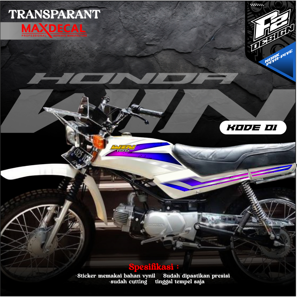 STIKER HONDA WIN 100 STRIPING HONDA WIN 100 / STIKER WIN 100 / STRIPING WIN 100 / TRANSPARAN KODE 01