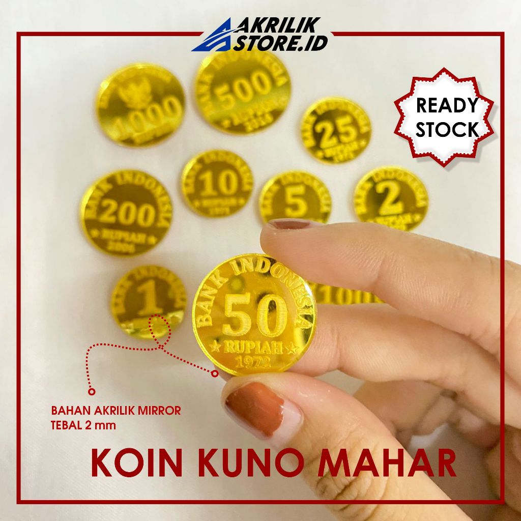 Replika Mahar Uang Koin Kuno Bahan Mahar Akrilik Gold Dummy Replika Uang Kuno Mahar Nikah