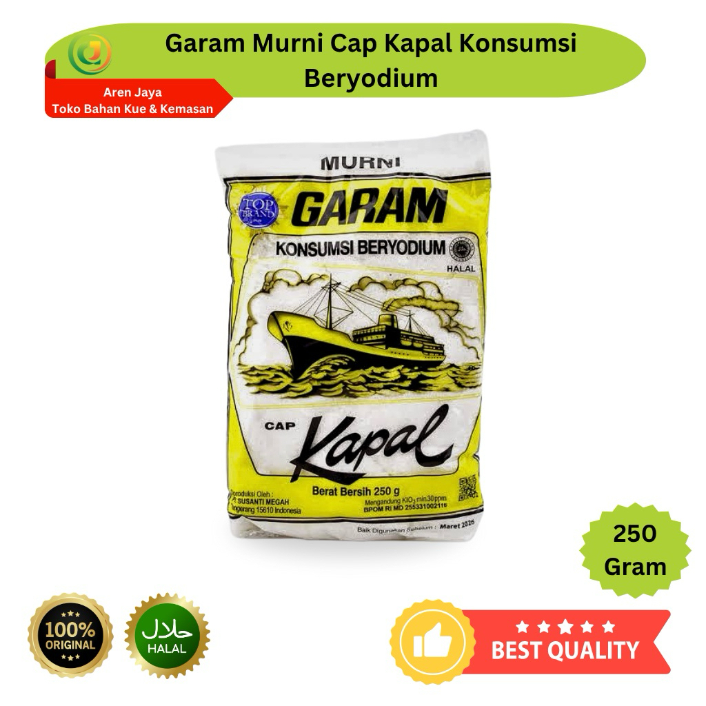

Garam Murni Cap Kapal Garam Dapur Garam Konsumsi Beryodium 250 Gram Original