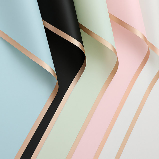 

20 Lembar Kertas Buket List Gold / Cellophane List Gold