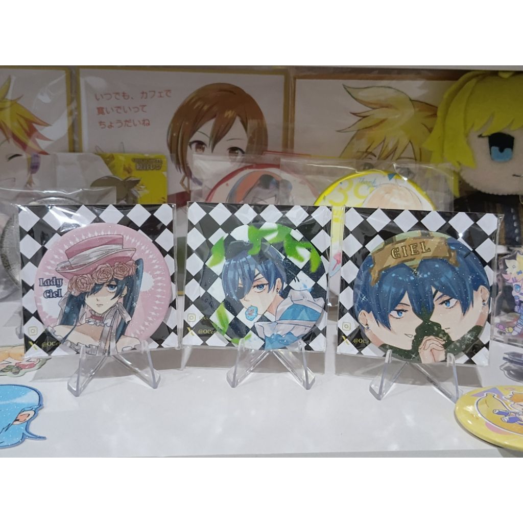 Black butler Kuroshitsuji Ciel Phantomhive Glitter badge / Pins fan-merch