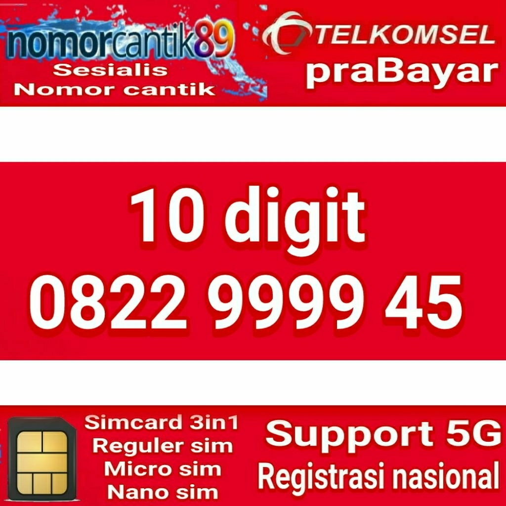 nomor cantik Telkomsel simpati 10 digit prabayar