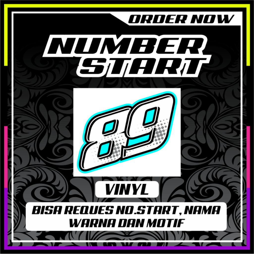 Stiker Nomor Start Racing dan Custom Nomor start