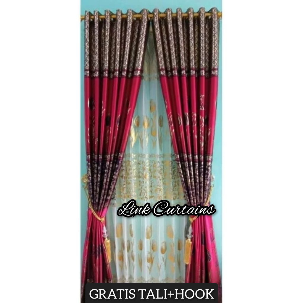 Gorden Blackout Tebal Motip Bunga Tulip Mewah