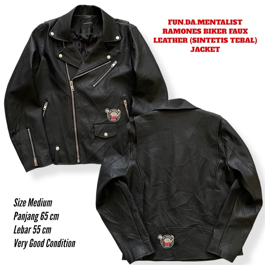 Fun.da.mentalist Ramones Biker Faux Leather (Sintetis tebal) Second Original