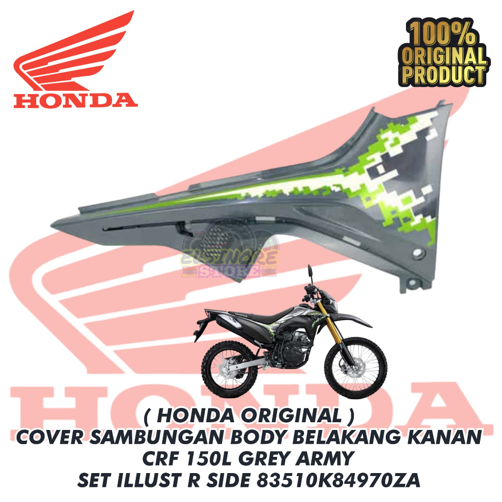 COVER SAMBUNGAN BODY BELAKANG KANAN CRF 150L GREY ORIGINAL 83510K84970ZA SET ILLUST R SIDE HONDA AHM