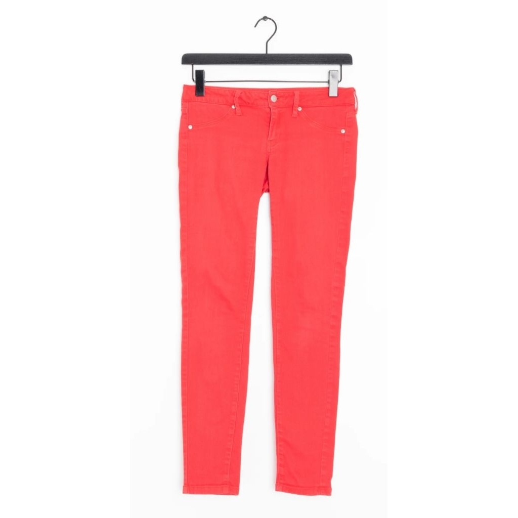 ♡ Celana Panjang Skinny Levis Wanita Merek Mango Jeans Warna Coral Merah The Skinny Stretch Like New