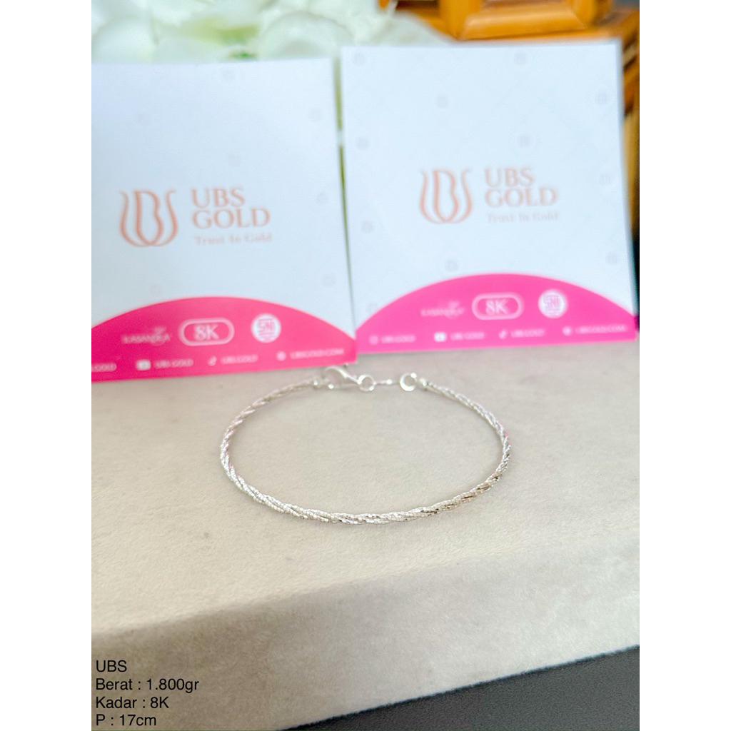 Perhiasan Gelang Emas Hitam Black / Rose / White Gold Proitaly Eleztra UBS 8k / 375 dan 16k / 700