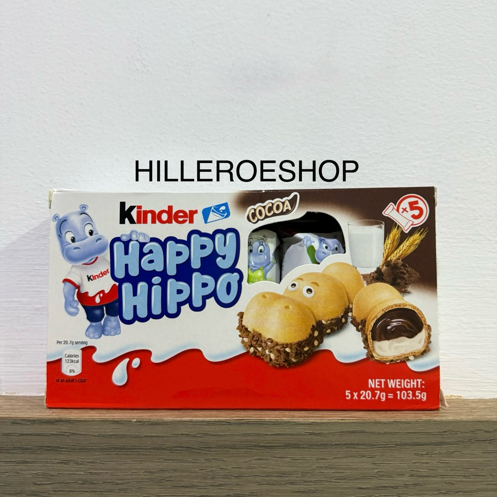 

COKLAT KINDER HAPPY HIPPO COCOA 103,5GRAM ISI 5PCS COKELAT KINDER IMPORT HALAL 103,5GR