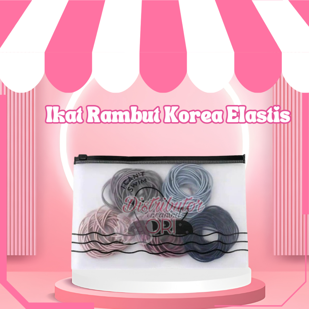 Ikat Rambut Korea Elastis Polos Warna | Karet Gelang Rambut Korea Murah | Kuncir Rambut