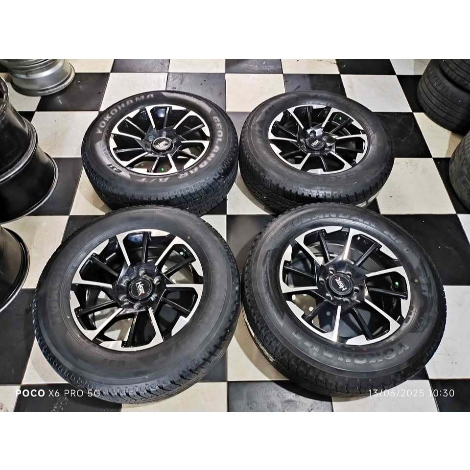 VELG MOBIL BEKAS PELEG SEKEN HSR HOLLO RING 18X8 LEBAR PCD 6X139 ET38 B-P + BAN YOKOHAMA 265 60 R18 