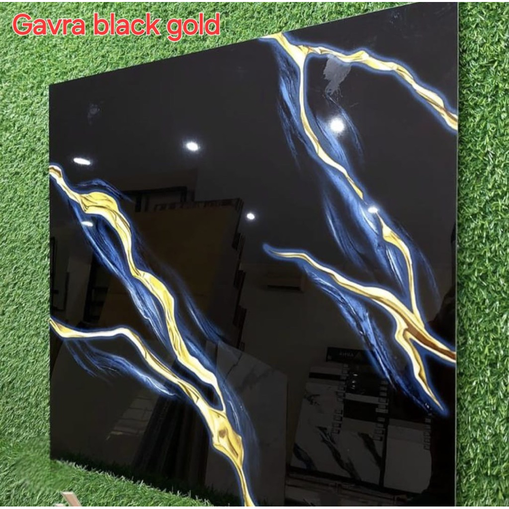 GRANITE LANTAI 60x60 GARVA BLACK GOLD | GLOSSY | ARNA