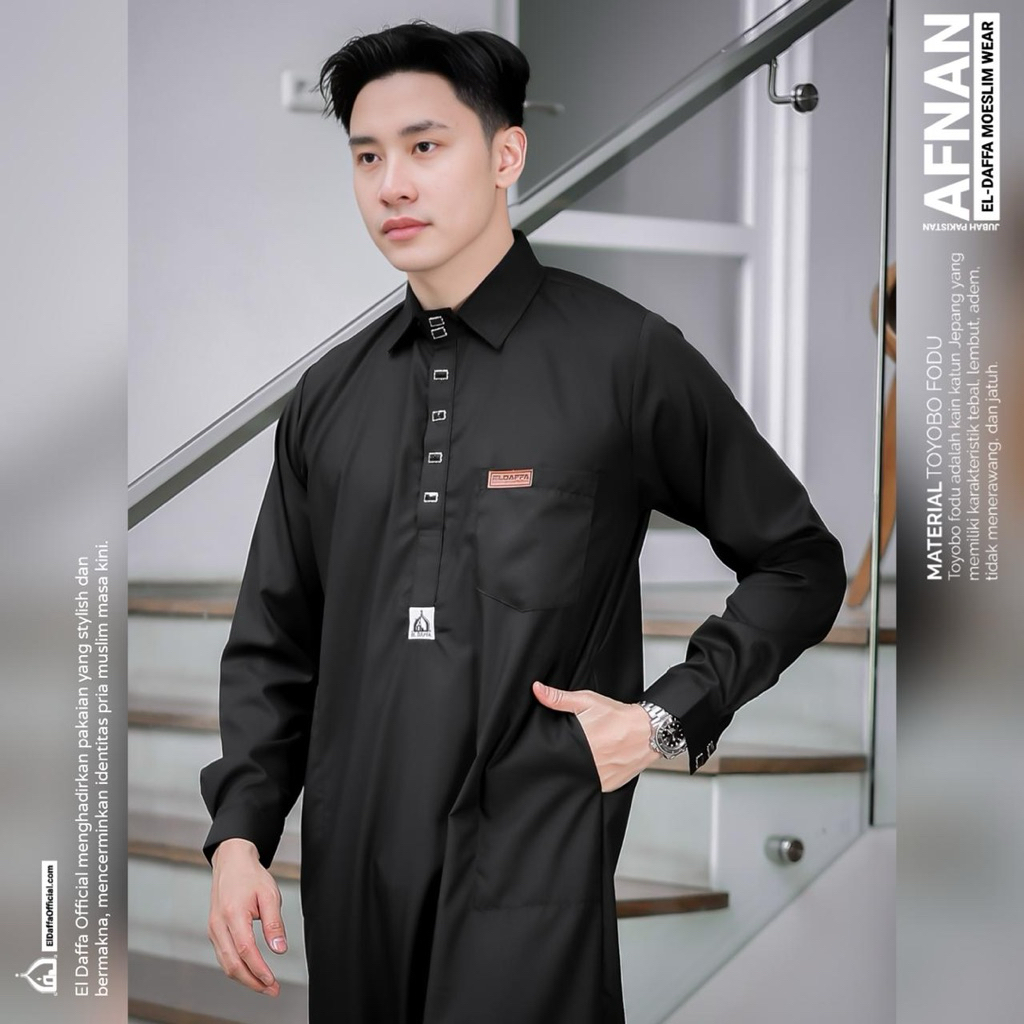 Jubah AFNAN Pria Muslim - Gamis Jubah Pria Remaja Gamis Pria Lengan Panjang Terbaru - Juabah Manset