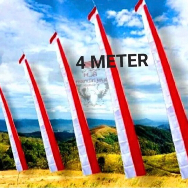 Umbul Umbul layur polos 4 meter/bendera Umbul Umbul 4 Meter