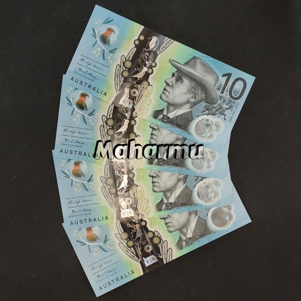 Australia Dolar Uang Asing Kuno 10 Dolar Polymer
