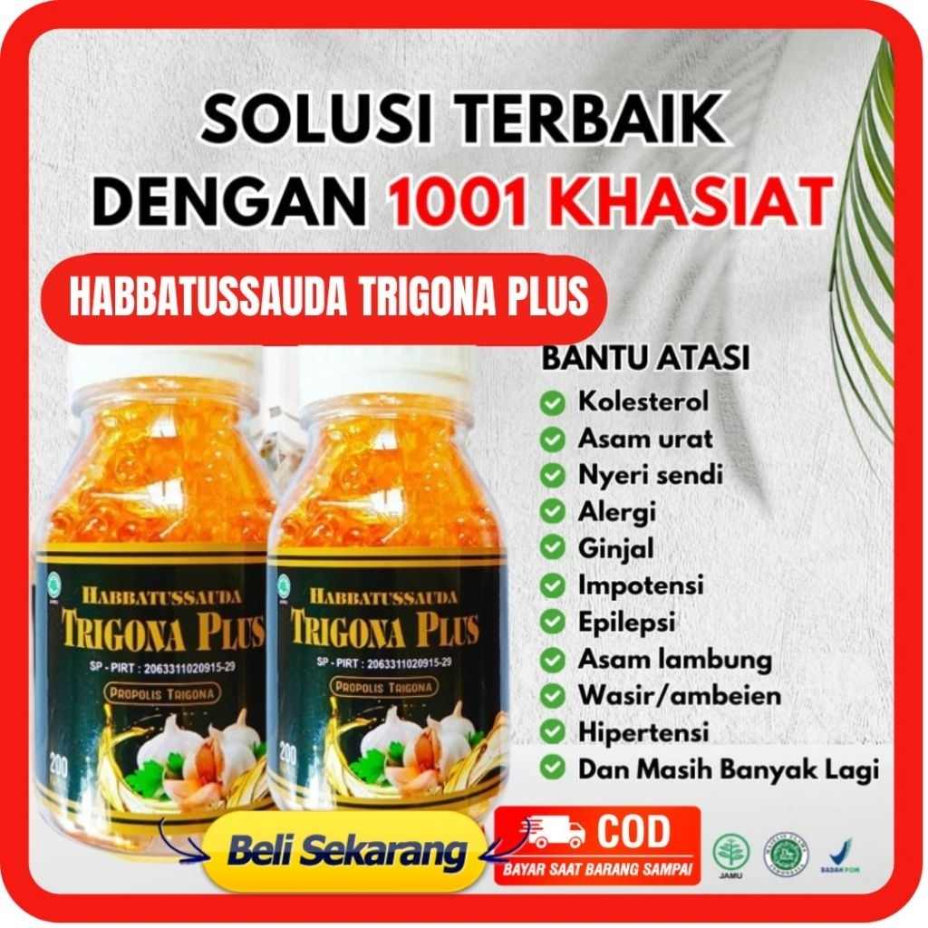 HABBATUSSAUDA TRIGONA PLUS ISI 200 KAPSUL - 𝗛𝗔𝗕𝗕𝗔𝗦𝗬𝗜 𝗧𝗥𝗜𝗚𝗢𝗣𝗟𝗨𝗦 - HABASYI TRIGONA PLUS ISI 200 KAPSUL