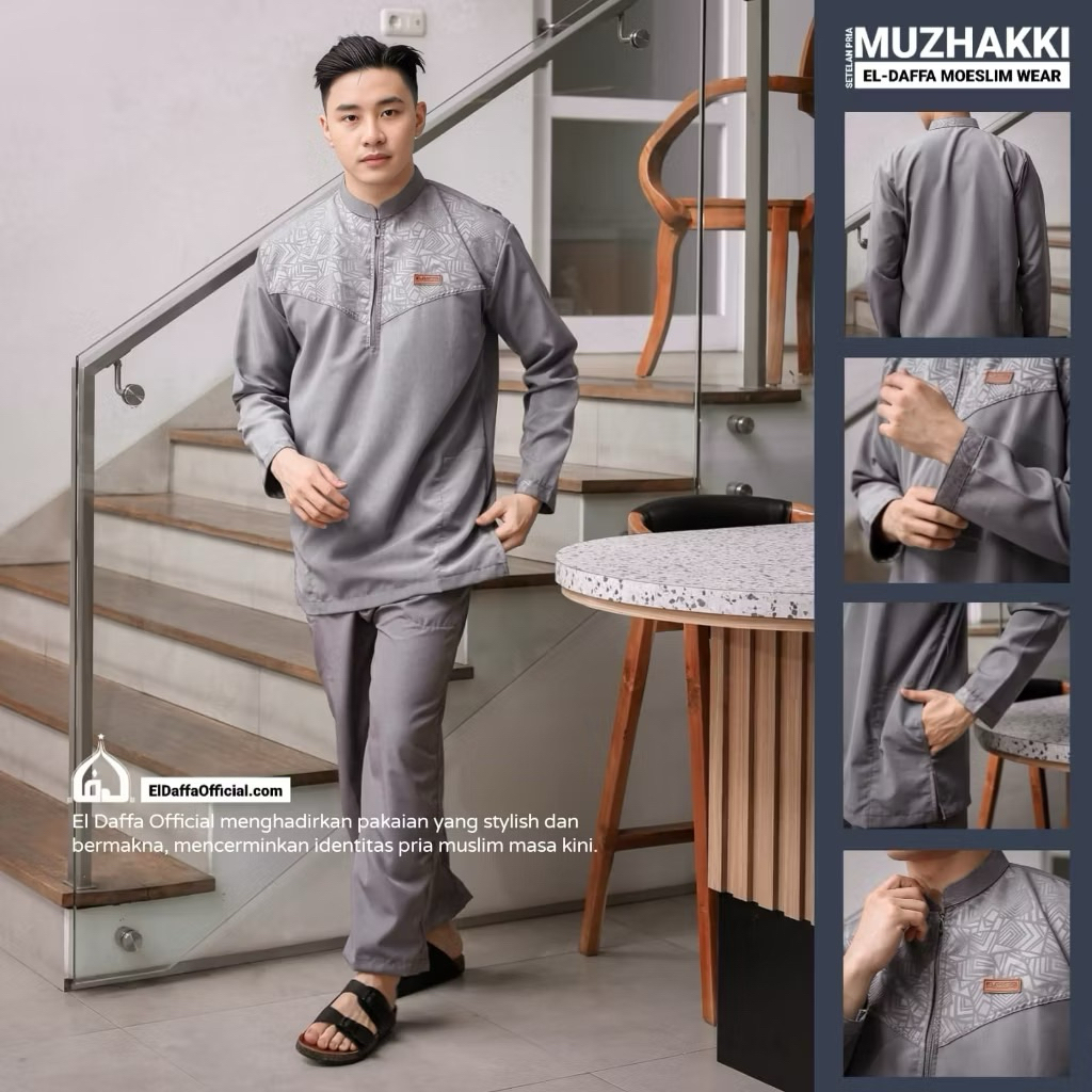 KURTA MUZHAKKI - SETELAN PAKISTAN BAJU KOKO MUSLIM PRIA UMROH BAJU KOKO UMROH HAJI LAKI LAKI DEWASA 