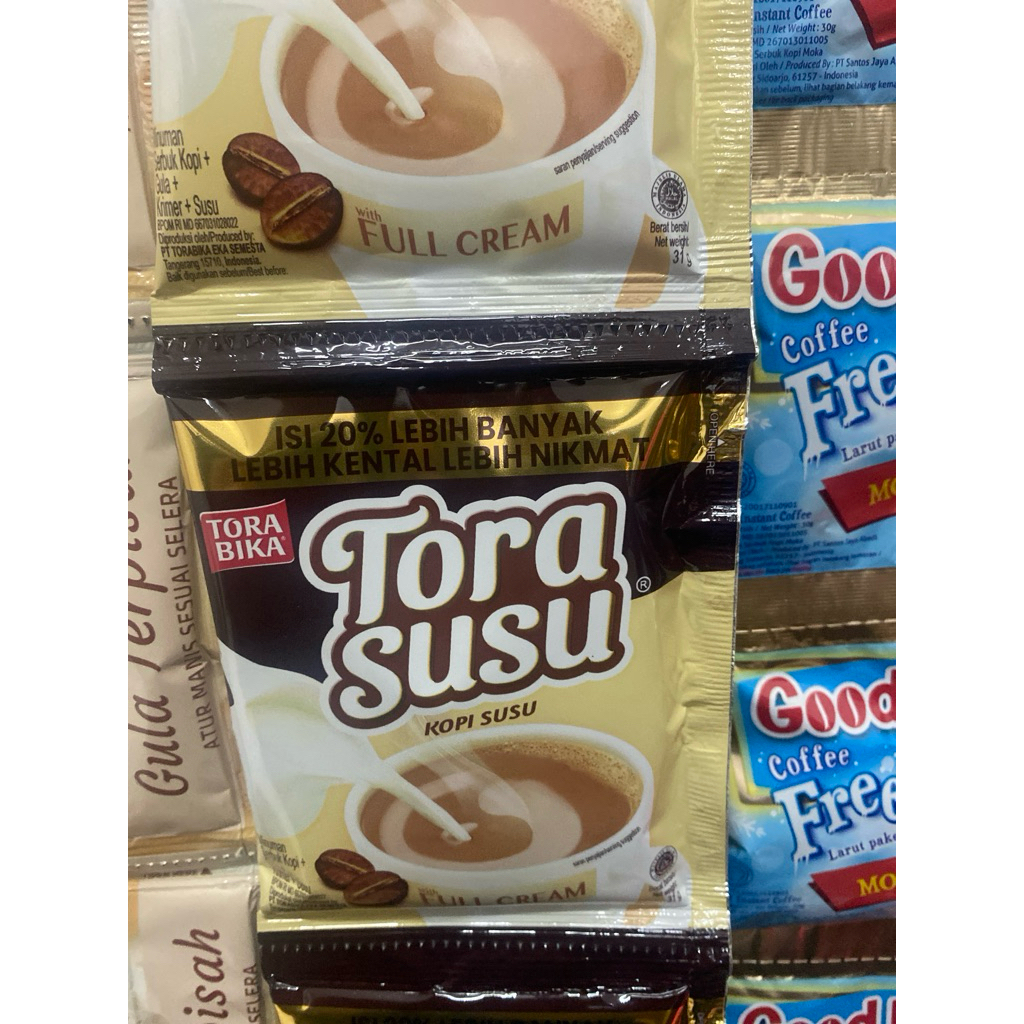 

kopi tora susu 1 renceng isi 10 / sahset