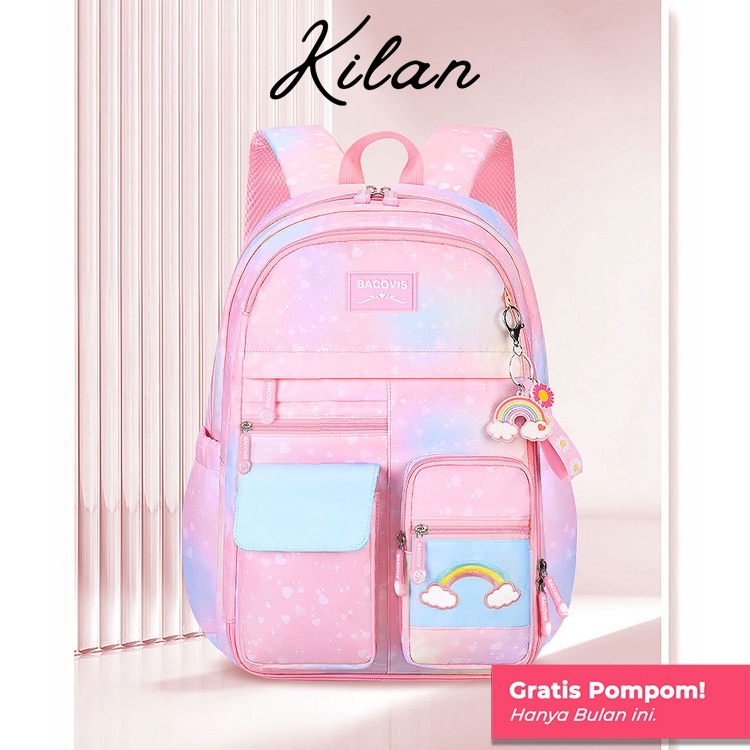 HUMAIRA Tas Ransel Wanita Lucu Large Backpack Sekolah Opening Gaya Kulkas Kekinian Bisa Muat Laptop - RS0008