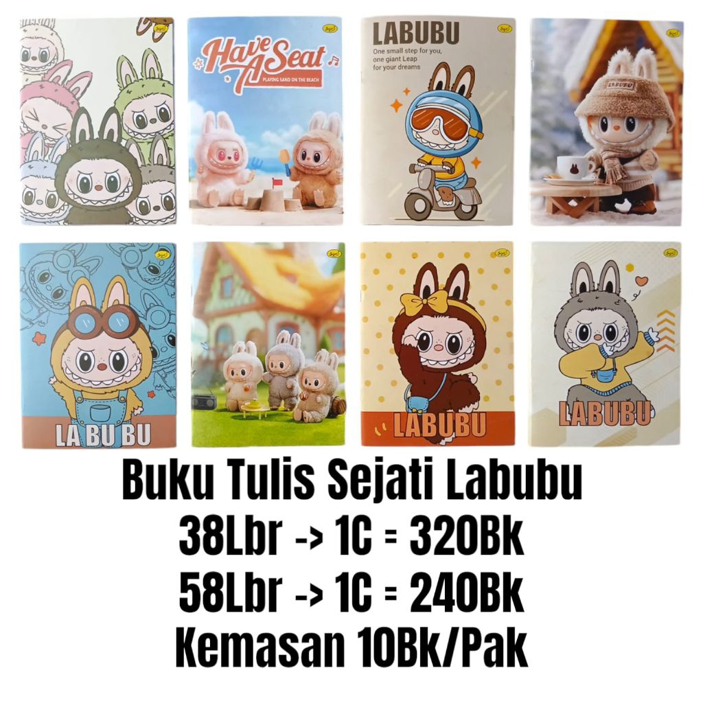 

Buku tulis labubu isi 38/58/98 Lembar