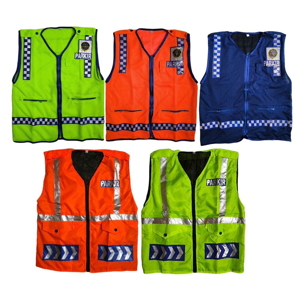 KODE O78L Baju Rompi Parkir Pria Keren Jaring Dan Parasut Murah Terbaru