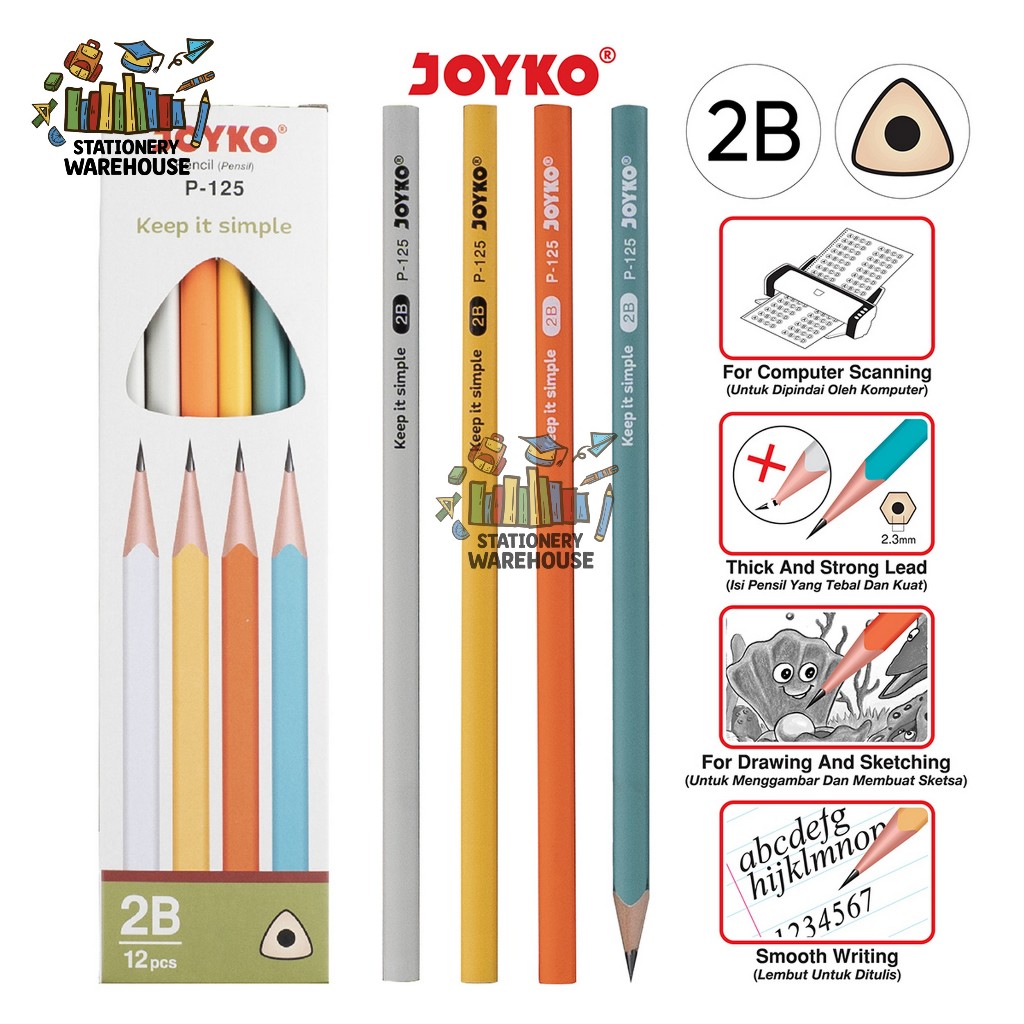 

Pensil Pencil Joyko P-125 2B 1 Box 12 Pcs