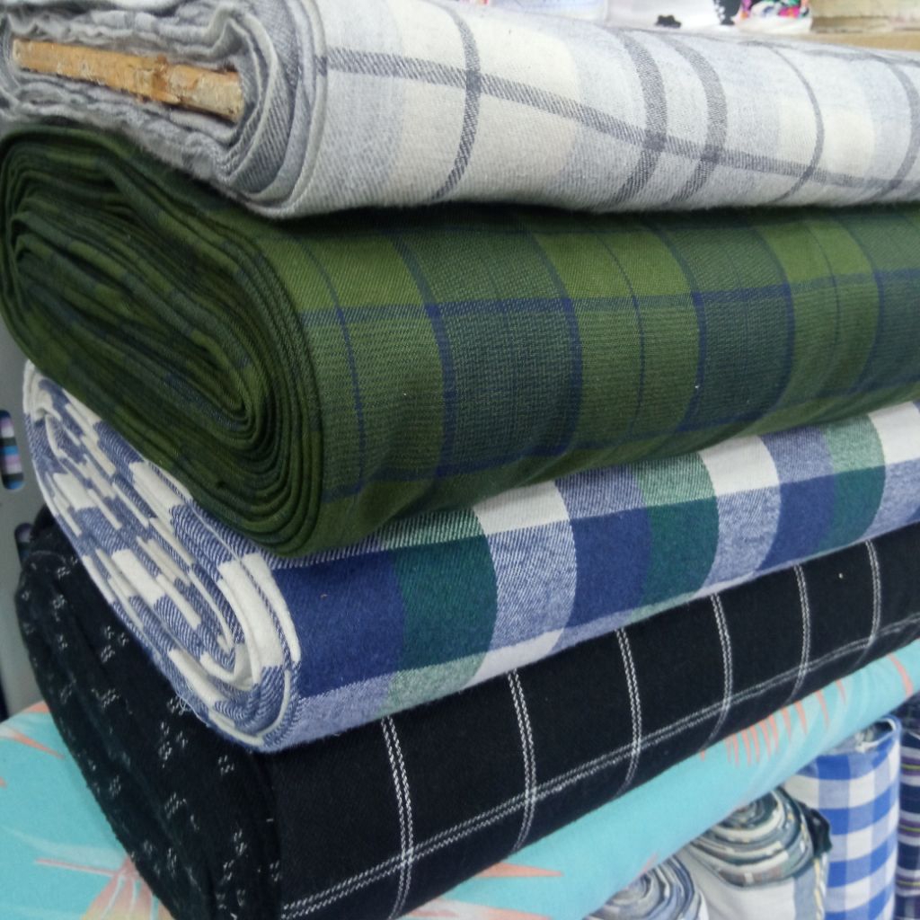 KAIN KATUN FLANEL KOTAK PREMIUM IMPORT