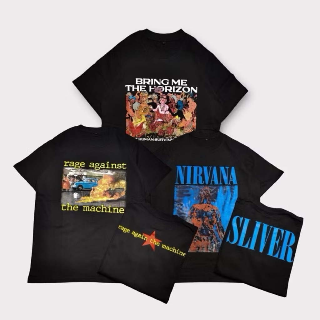 Kaos Band BMTH NIRVANA RATM