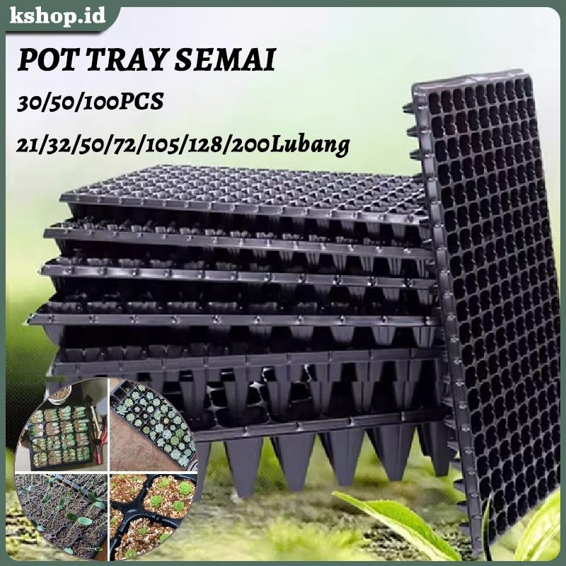 50PCS/100PCS Pot Bibit /Tray Semai / 0.8mm Seedling Pot /Pot Tray Semai Bibit Benih 21/32/50/72/105/