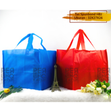 

HBJ 70GSM Tas Spunbond Goodie Bag Jahit 32x27x26 Souvenir Promosi Murah Polos