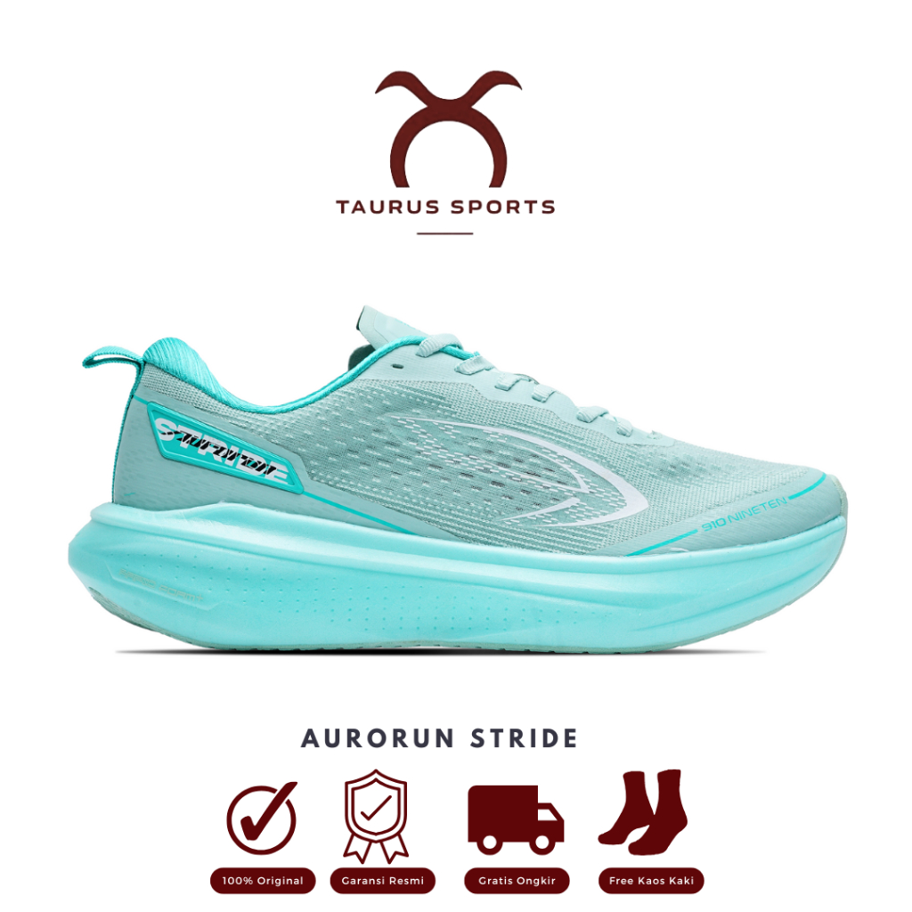 910 SEPATU LARI AURORUN STRIDE - HIJAU MINT-HIJAU TOSCA-PUTIH GADING