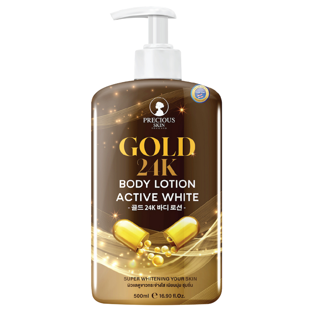 Precious Skin Thailand Gold 24K Body Lotion Active White / HB Dosting / Whitening Lotion 500ml