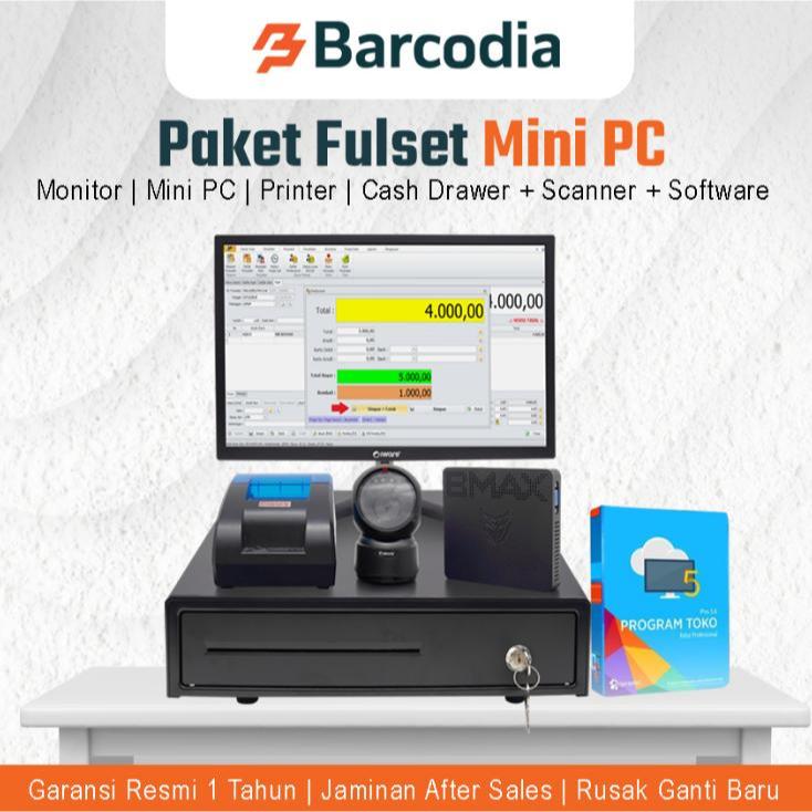 Paket Mesin Kasir - POS Komputer Mini PC UKM Lengkap + Software Kasir Retail