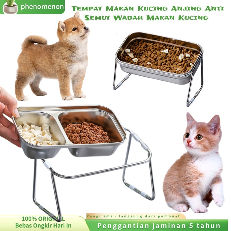 (Cod) Tempat Makan Kucing Anjing Anti Semut Wadah Makan Kucing Tempat Makan Kucing Stainless Tempat