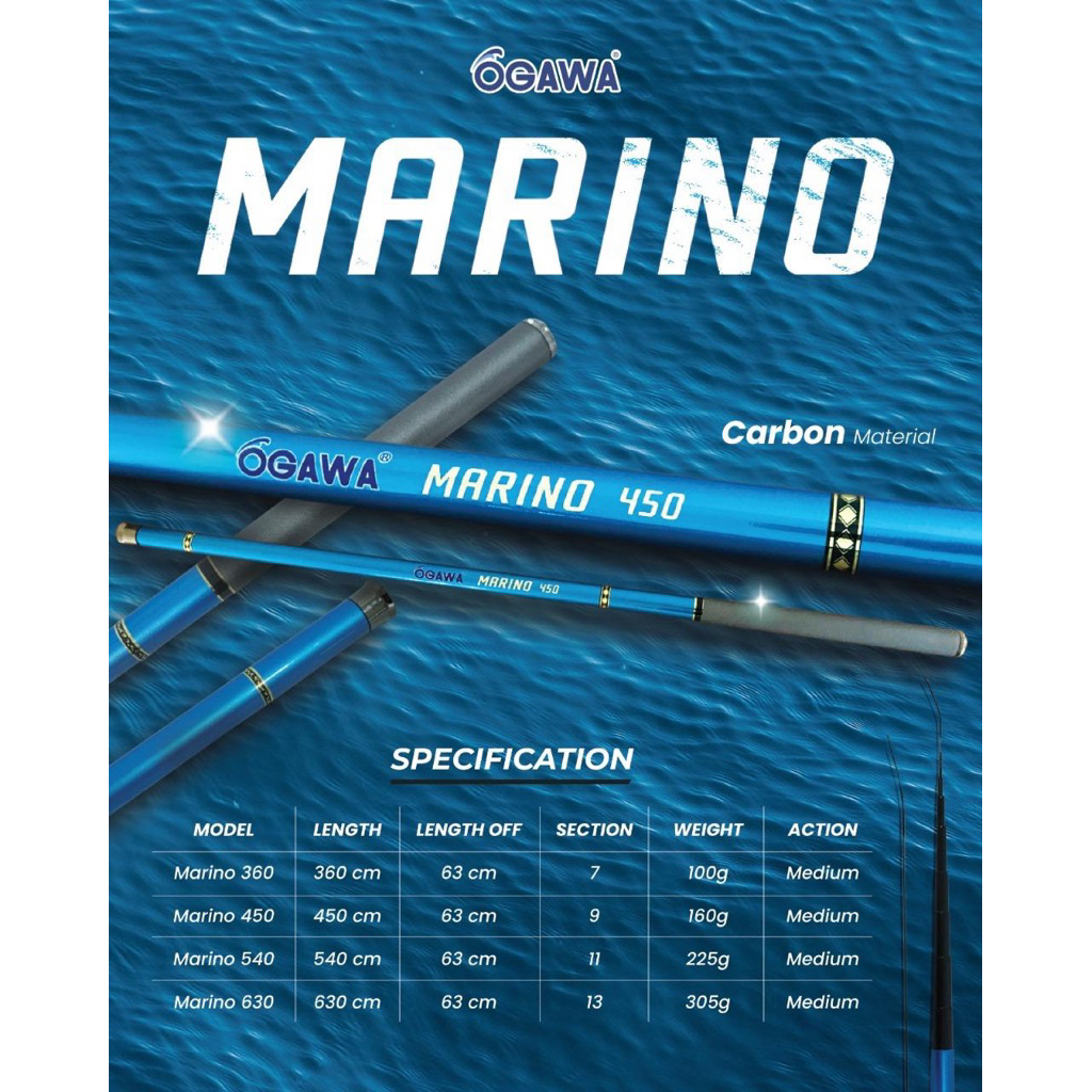 Joran//Tegek Ogawa Marino//Tegek waduk//Tegek nila 360,450,540,630