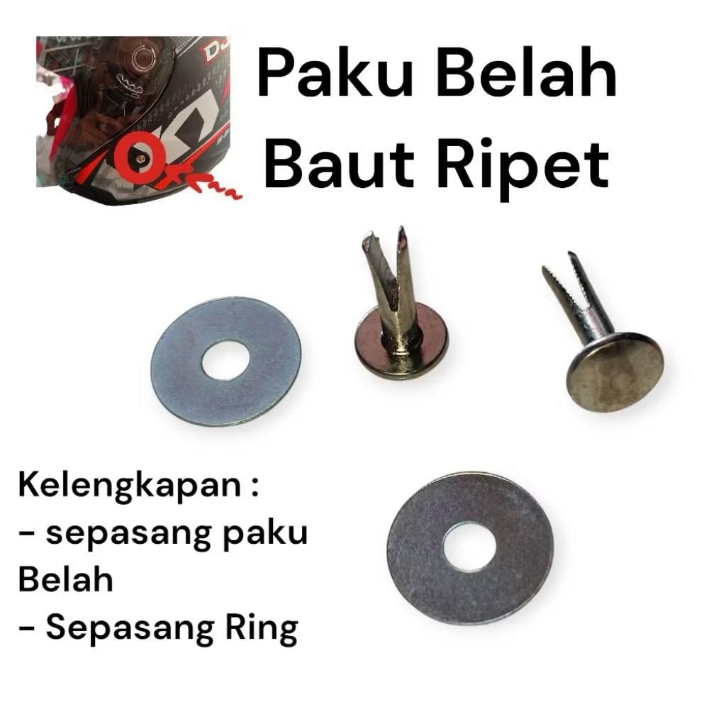 Paku Belah Paku Keling Baut Tali helm universal