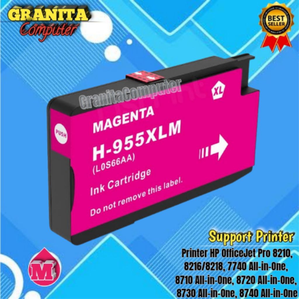 Compatible Tinta HP 955XL Magenta For HP OfficeJet Pro 8210, 8216/8218, 7740,7730,7720, 8710 All-in-
