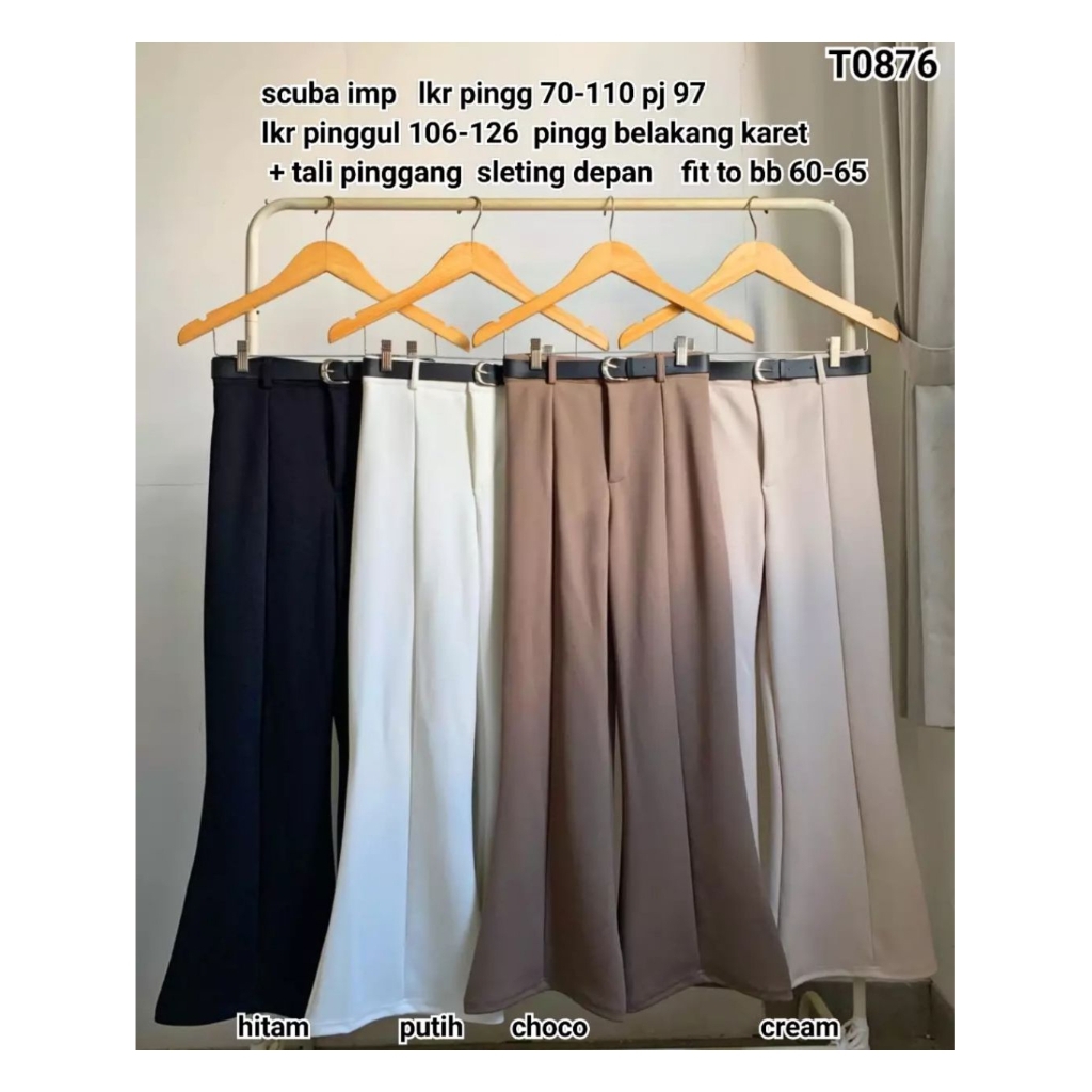celana cutbray scuba wanita import
